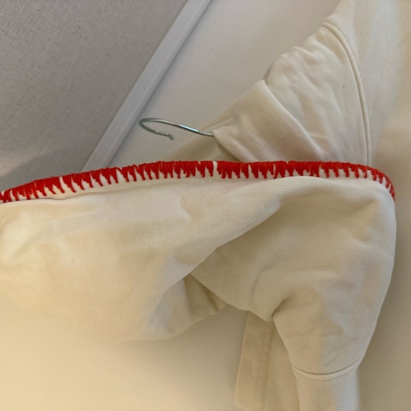 Madhappy Cream Hoodie with Blue and Red Logo and stitching - Picture 7 of 7